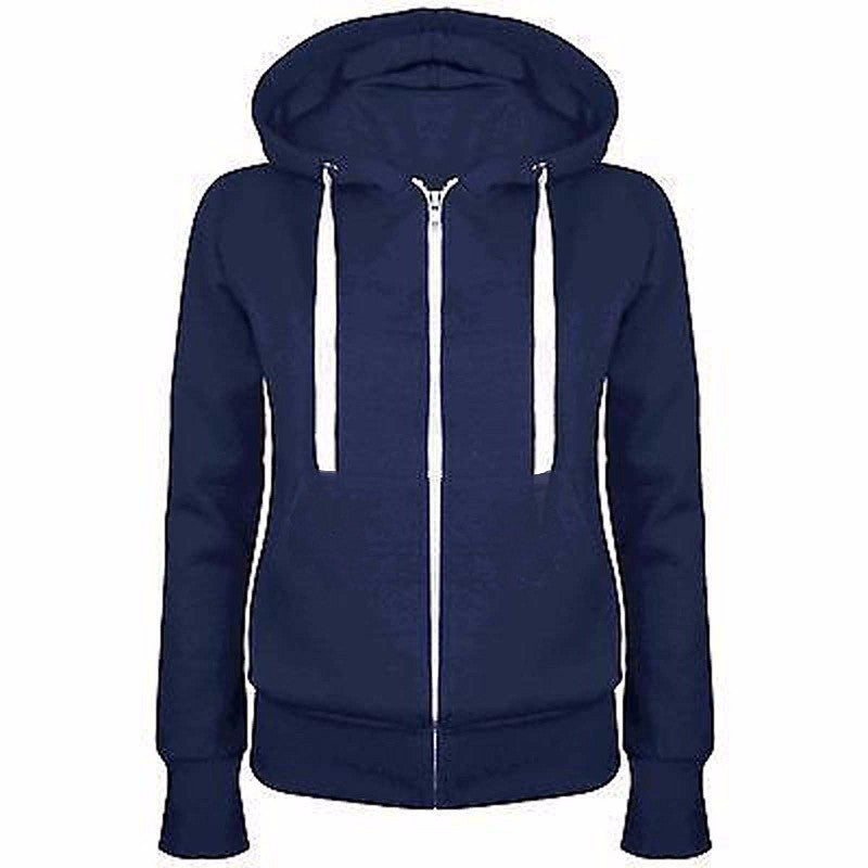 Damen Sportliche Kapuzenjacke mit praktischen Taschen und Reißverschluss Drune