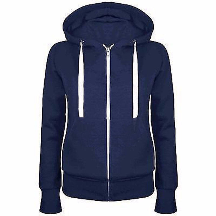 Damen Sportliche Kapuzenjacke mit praktischen Taschen und Reißverschluss Drune