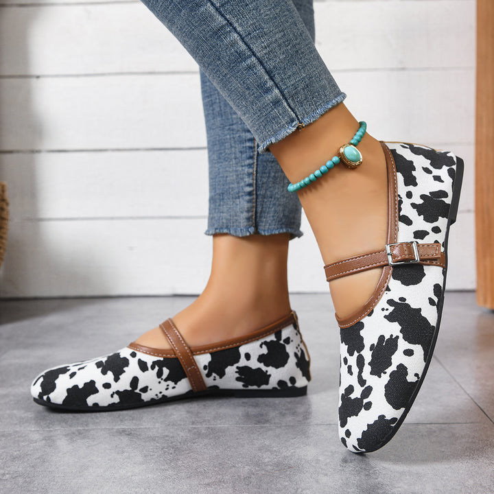 Damen nan flache Mary-Jane Ballerinas mit verstellbarem Riemchen und gepolsterter Komfortinnensohle Drune