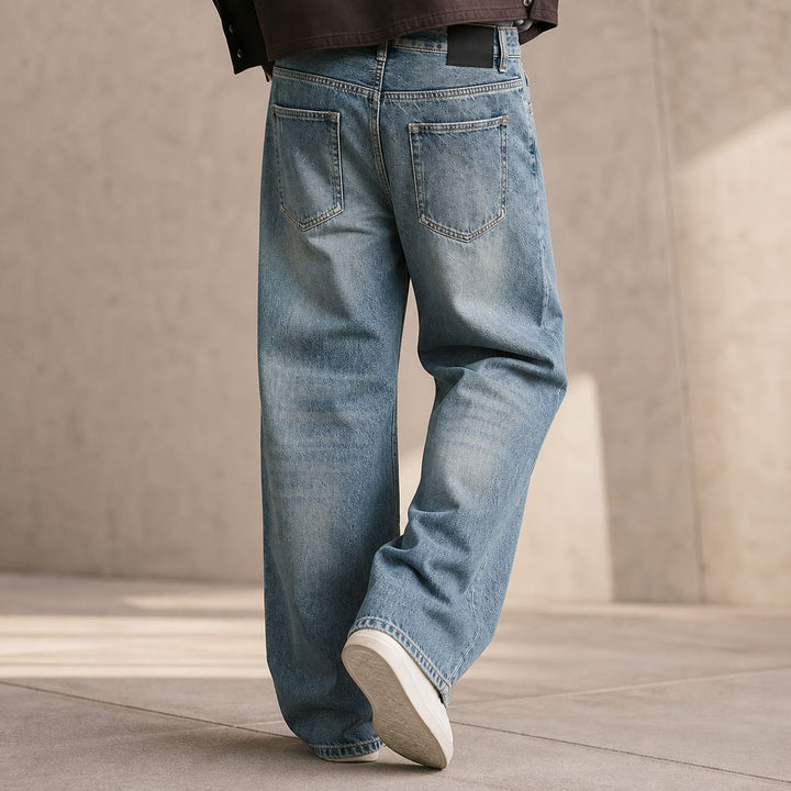 Damen Weite High‑Waist Jeans aus Vintage‑Denim Drune