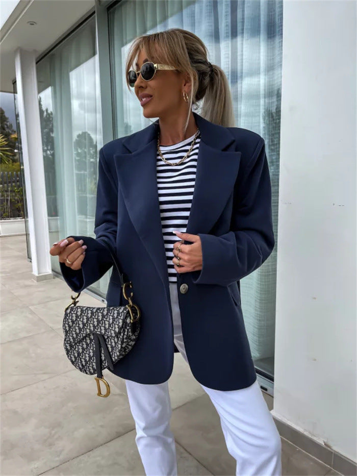 Damen Elegante und lässige Blazer-Kombination mit Kapuzenpullover Drune