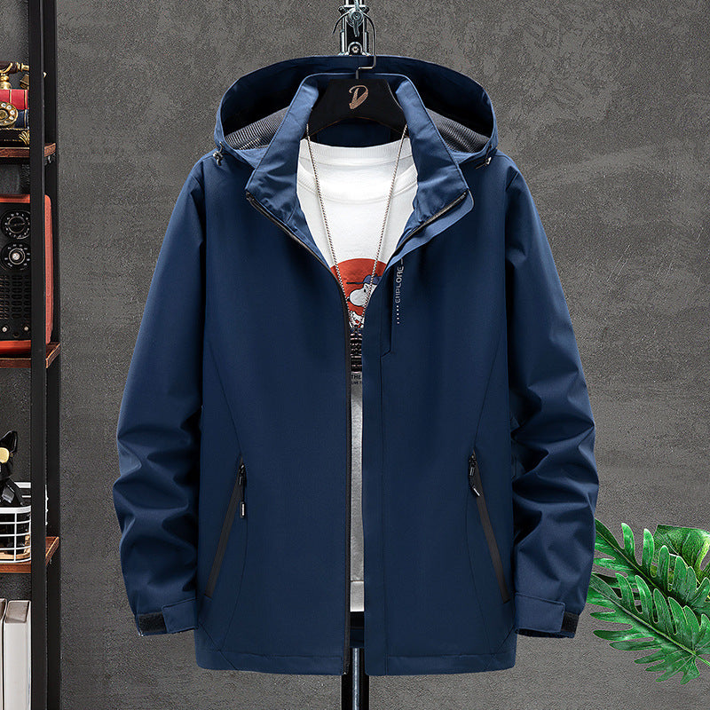 Herren Leichte Softshell-Outdoorjacke mit Kapuze, wind- und wasserabweisender Oberfläche Drune