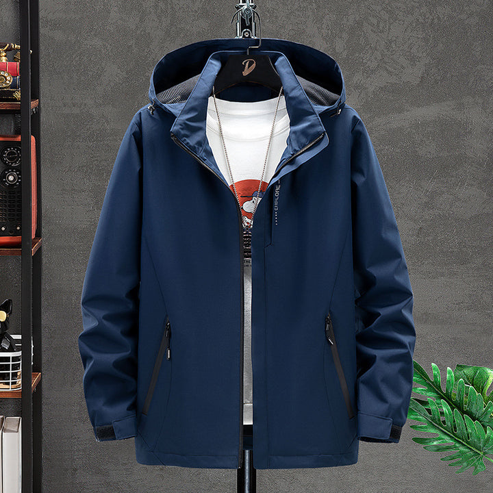 Herren Leichte Softshell-Outdoorjacke mit Kapuze, wind- und wasserabweisender Oberfläche Drune
