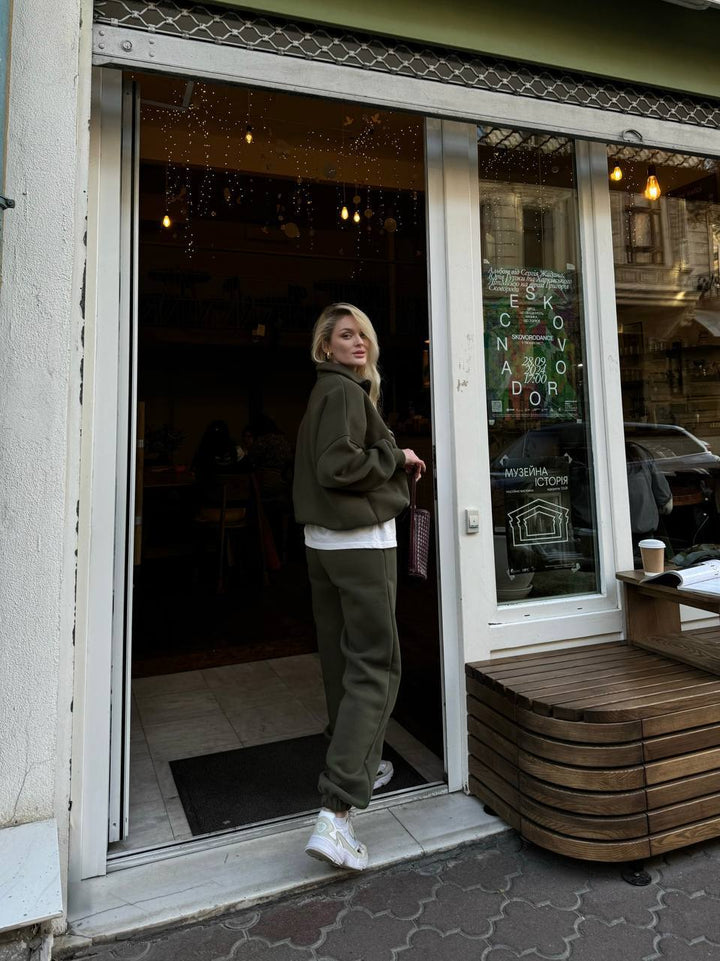 Damen Lässiger Oversized Hoodie und Jogginghose Set Drune