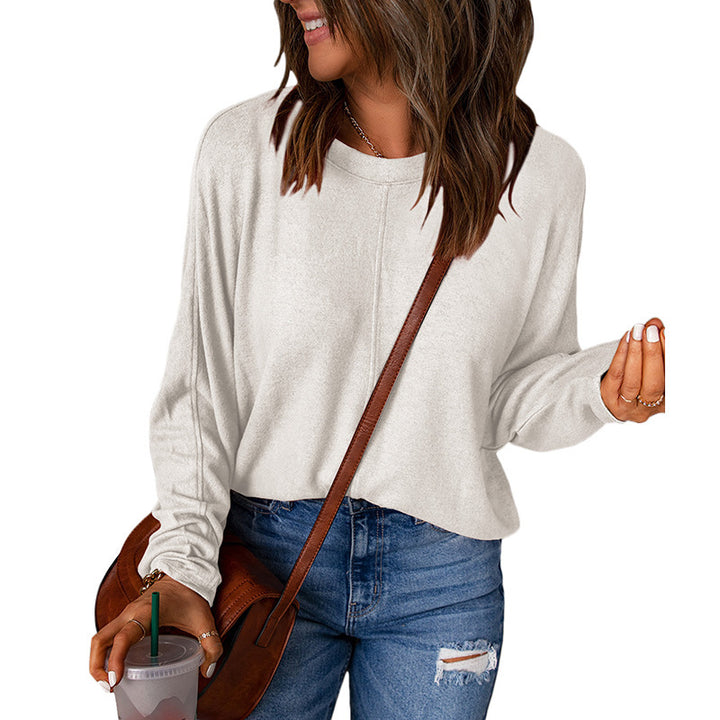 Damen lässiges Sweatshirt mit weitem Schnitt und strukturiertem Material Drune