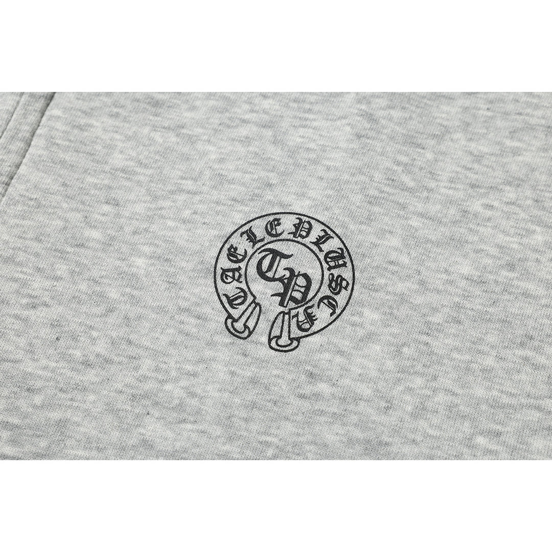Unisex Kapuzenpullover im Urban‑Gothic‑Print mit geripptem Saum Drune