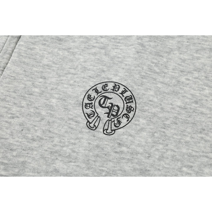 Unisex Kapuzenpullover im Urban‑Gothic‑Print mit geripptem Saum Drune