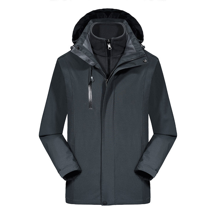 Herren Softshell-Parka mit herausnehmbarer Fleece-Innenjacke und verstellbarer Kapuze Drune