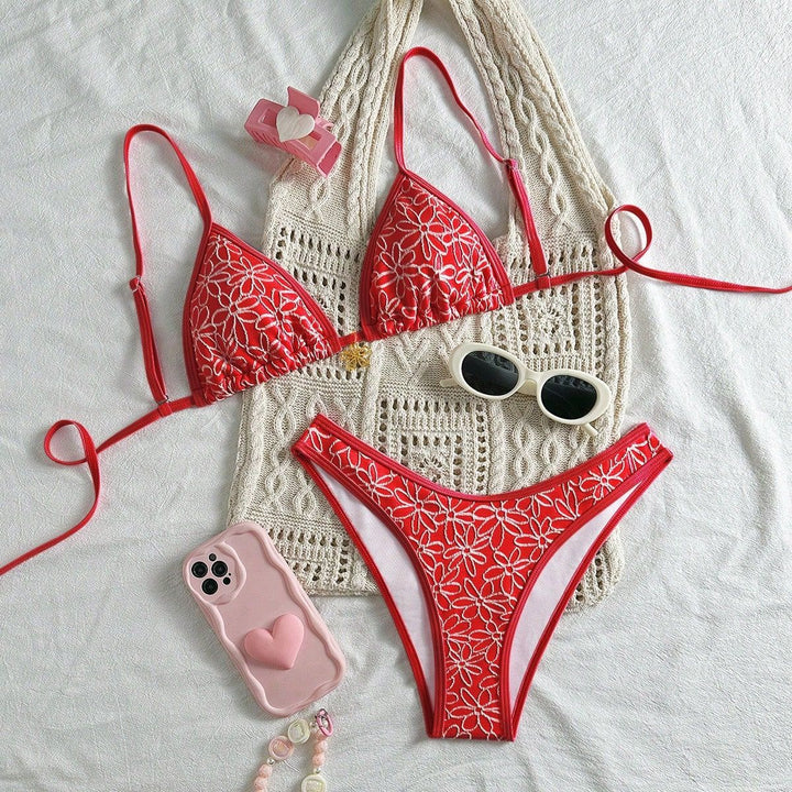 Damen Blumendekoriertes Bikini-Set Drune