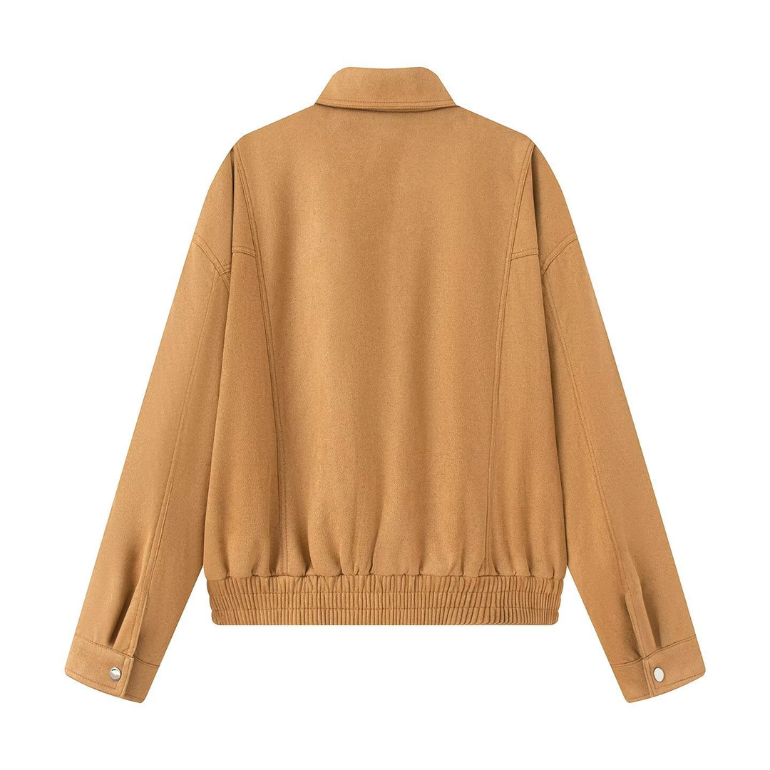 Damen stylische Übergangsjacke mit ausgefallenem Kragen Drune