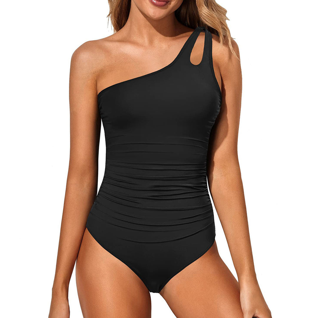 Damen Einseitiger Badeanzug mit elegantem Rüschendesign Drune