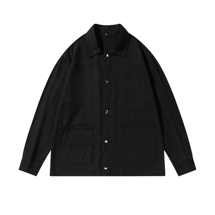 Unisex Oversize-Arbeitsjacke im Overshirt‑Stil aus Canvas mit aufgesetzten Taschen Drune
