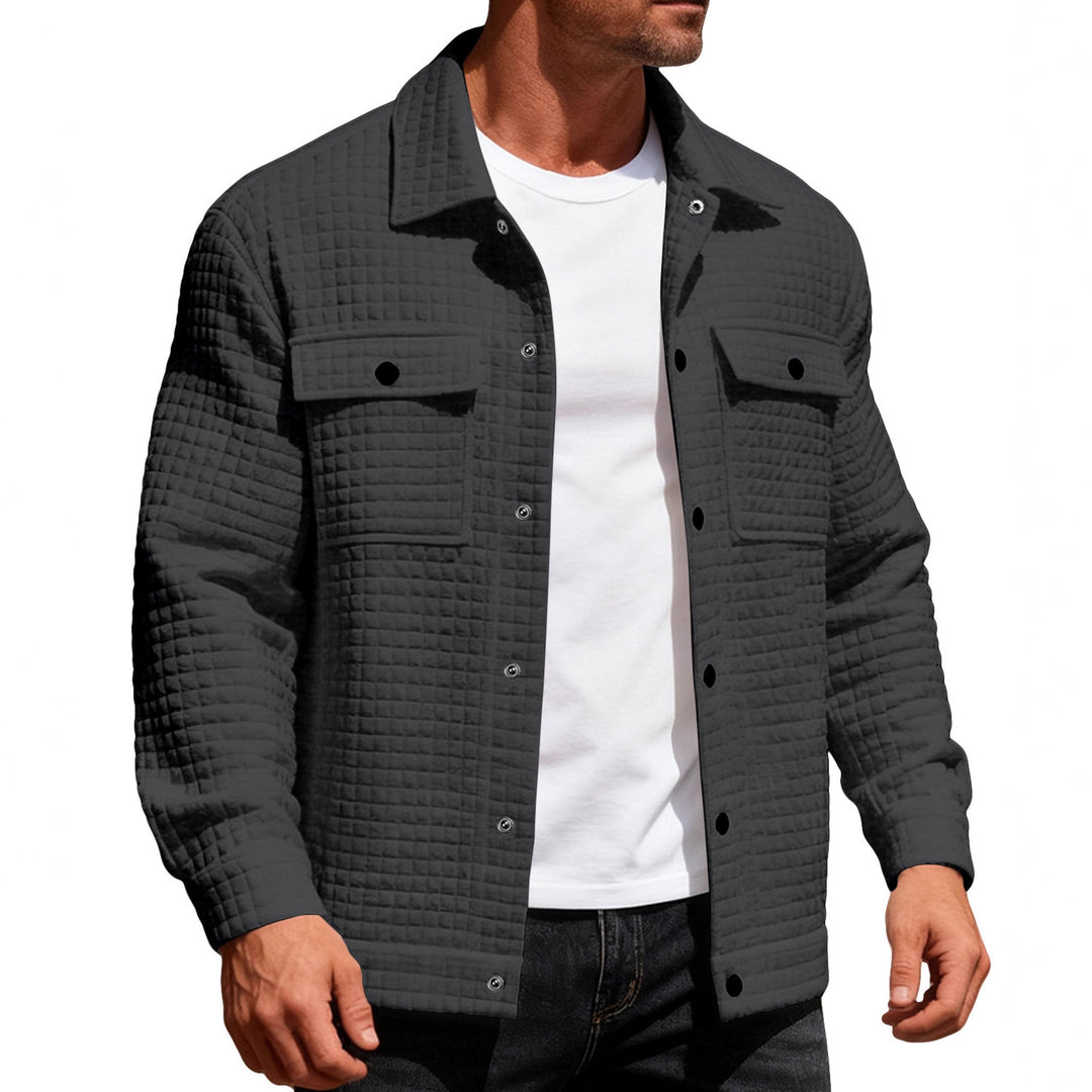 Herren nan gequiltete Hemdjacke im Overshirt-Stil mit Druckknopfleiste und aufgesetzten Brustklappen Drune
