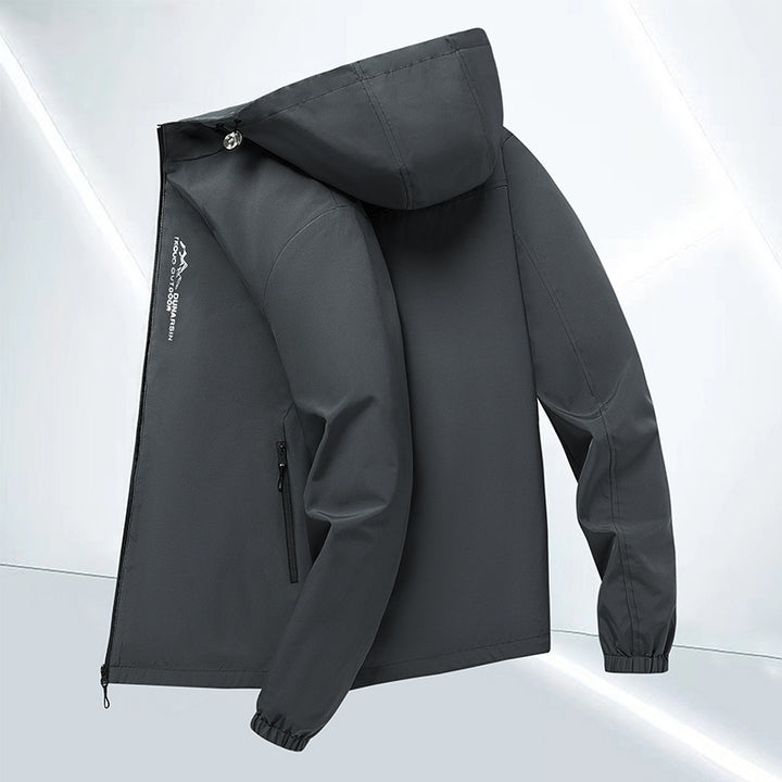 Herren winddichte Softshelljacke mit verstellbarer Kapuze, wasserabweisender Membran und sicheren Reißverschlusstaschen Drune