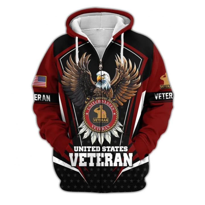 Herren Kapuzensweater mit amerikanischem Veteranenmotiv Drune