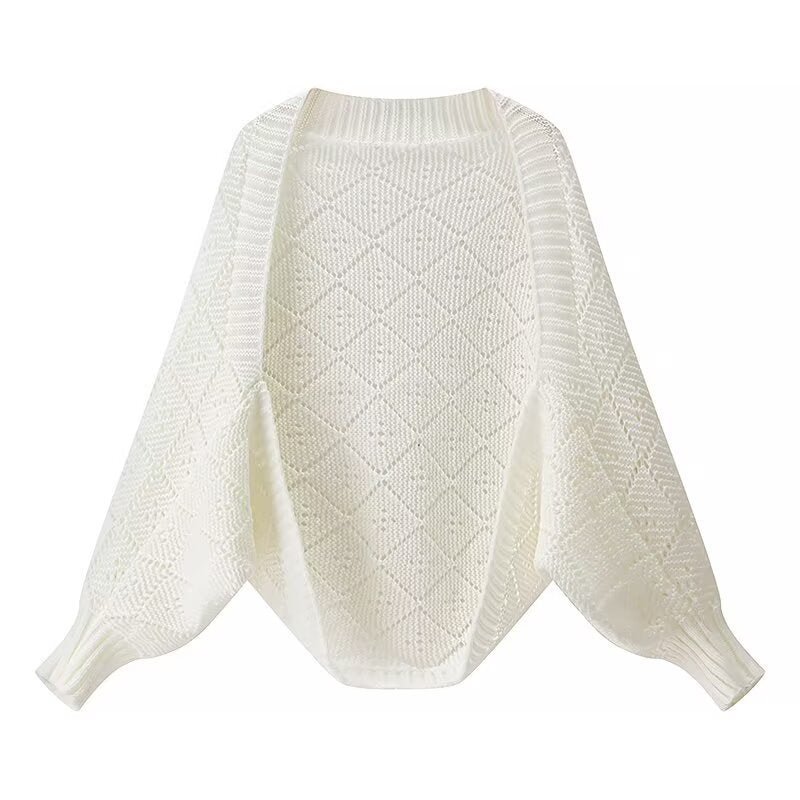 Damen gemütlicher Strickpullover im modernen Rautenmuster Drune