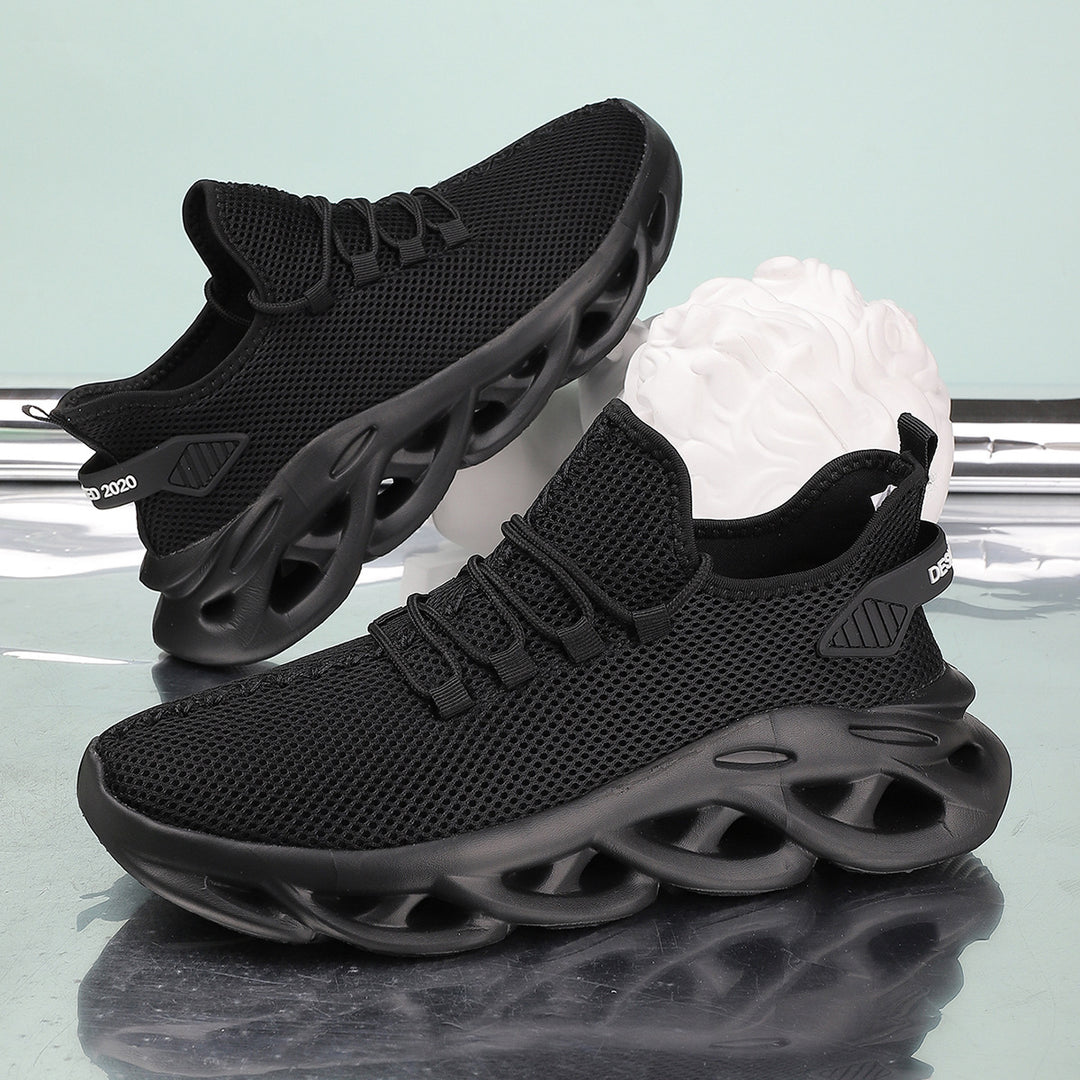 Unisex innovative Mesh‑Runner mit belüfteter Wabenstruktur, skulpturierter Hohlkern‑Plateausohle und sockenähnlichem Schaft Drune