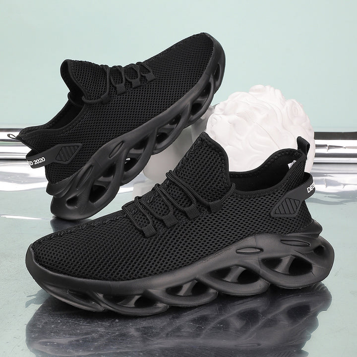Unisex innovative Mesh‑Runner mit belüfteter Wabenstruktur, skulpturierter Hohlkern‑Plateausohle und sockenähnlichem Schaft Drune