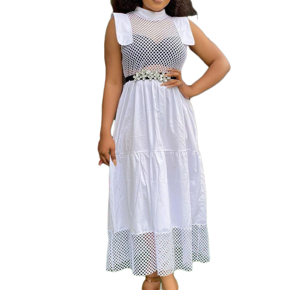 Damen Maxi Kleid mit Netzdetails Drune