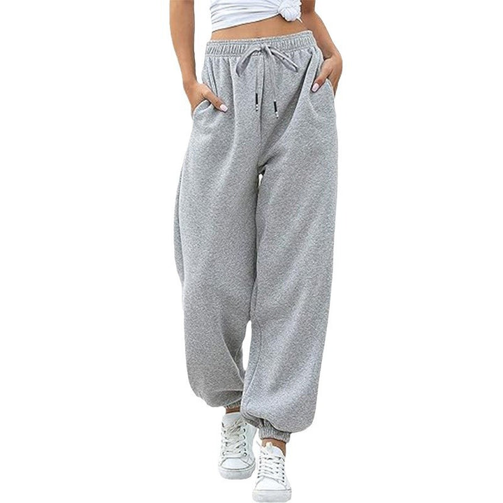 Damen nan weite Jogginghose mit hohem Bund elastischen Bündchen und Seitentaschen Drune