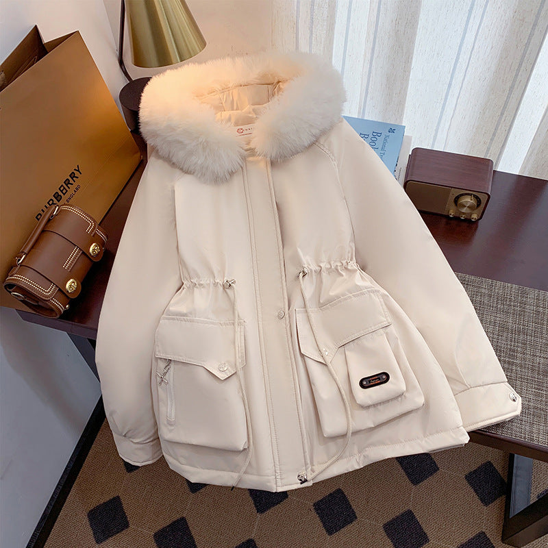 Damen Winterjacke mit abnehmbarem Kunstpelzkragen und praktischen Taschen Drune