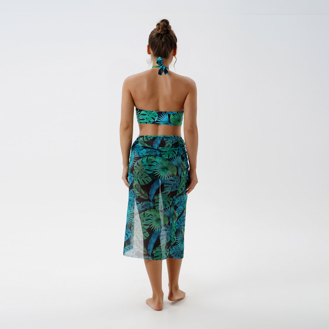 Damen Modischer Bikini mit transparenter Strandpareo Drune