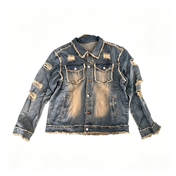 Herren Stylische Destroyed Jeansjacke Drune