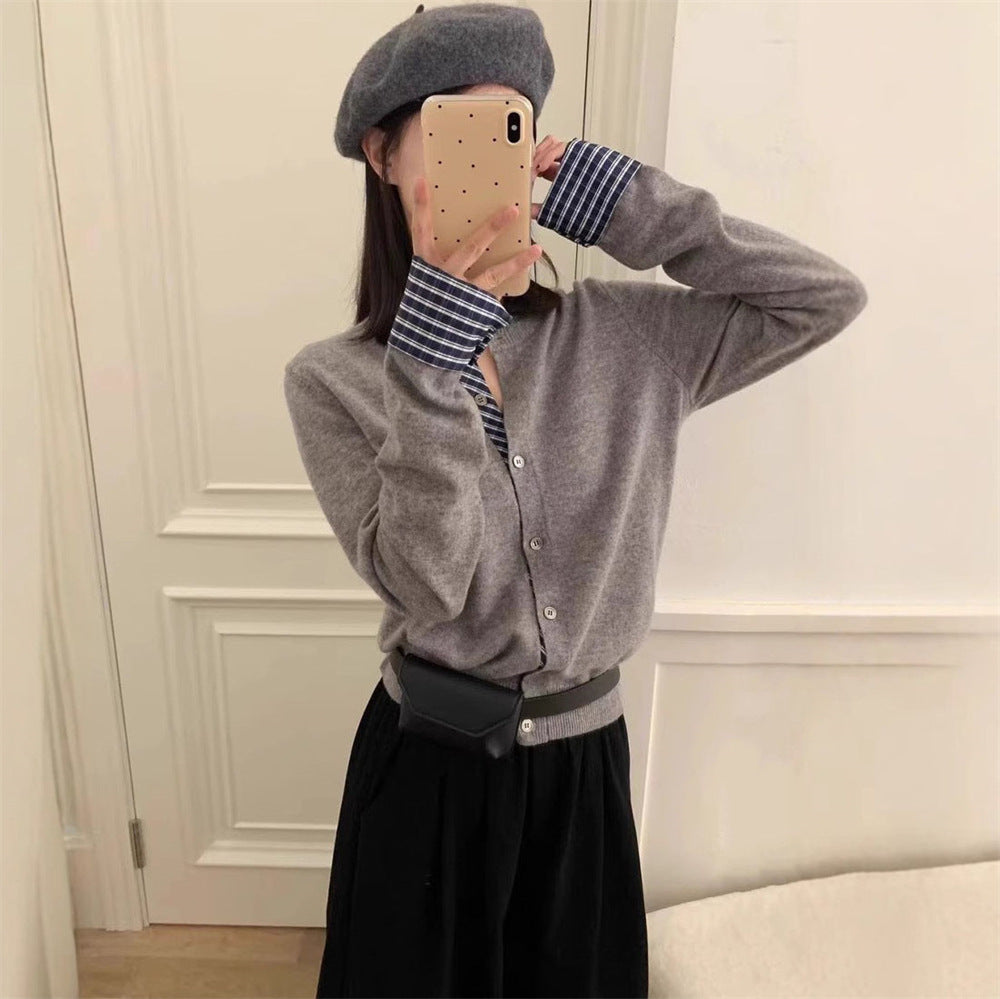 Damen kuschelige Strickjacke mit eleganten Knopfdetails und alltagstauglichem Schnitt Drune