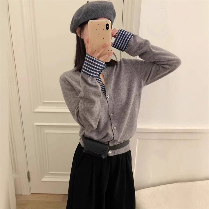 Damen kuschelige Strickjacke mit eleganten Knopfdetails und alltagstauglichem Schnitt Drune