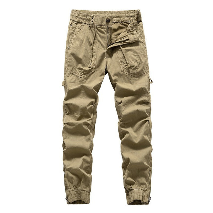 Herren Outdoor-Arbeitshose im Joggerstil mit elastischem Komfortbund, aufgesetzten Rundtaschen und Knöchelreißverschluss Drune
