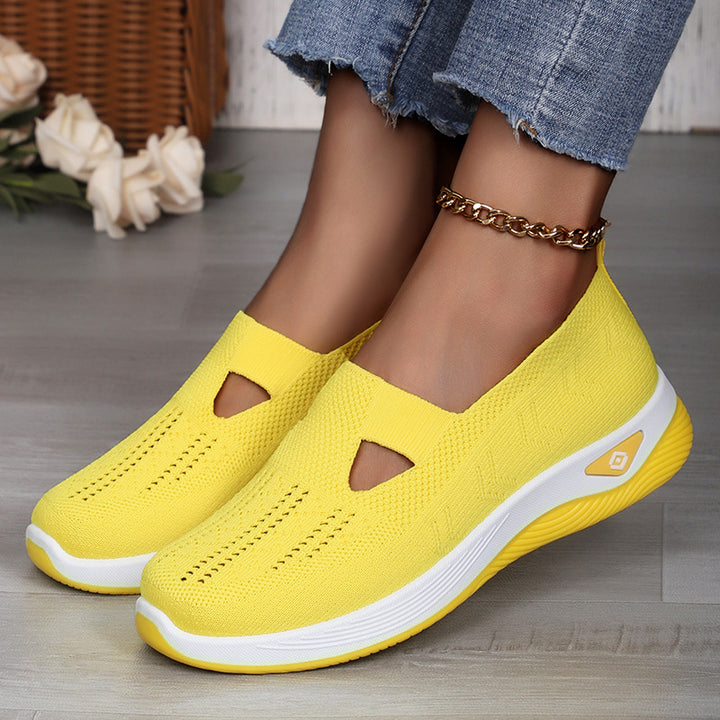 Damen nan leichte atmungsaktive Strickslipper mit Memoryschaum und rutschfester Laufsohle Drune