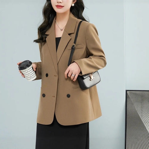 Damen modischer Oversized-Blazer mit doppelter Knopfleiste und stylischen Details Drune