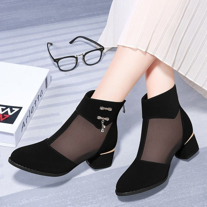 Damen Elegante Stiefeletten mit Mesh-Einsätzen Drune