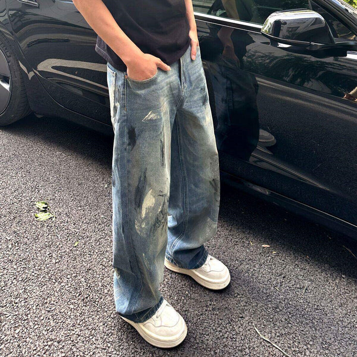 Herren Bequeme Oversized-Jeans Drune