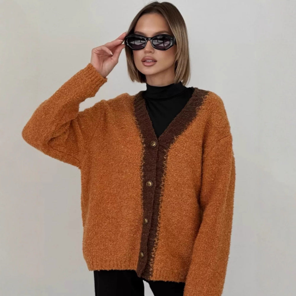 Damen Grob gestrickte Cardigan Drune