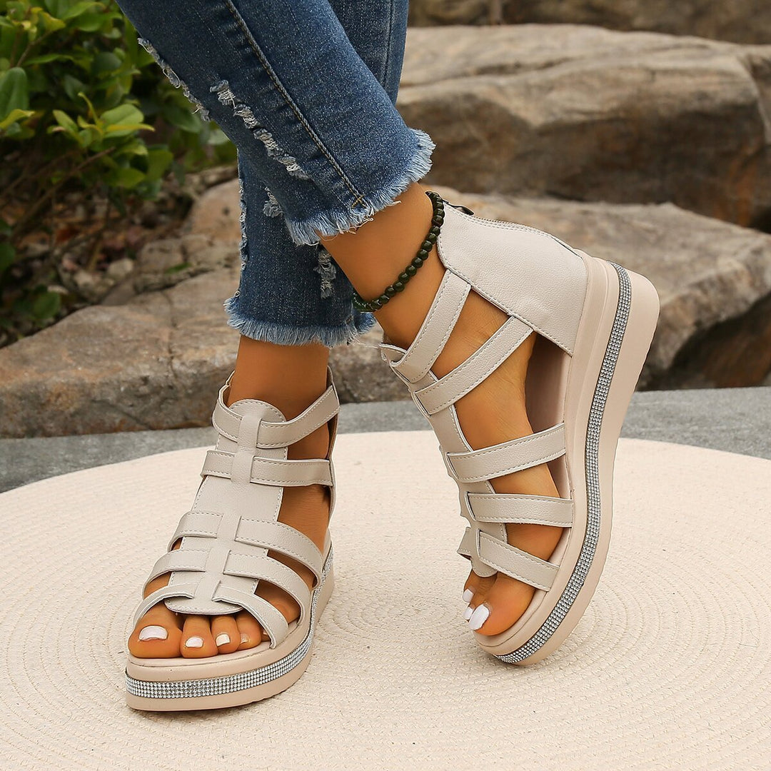 Damen Wedge-Sandalen mit elegantem Riemendesign und komfortabler Dämpfung Drune