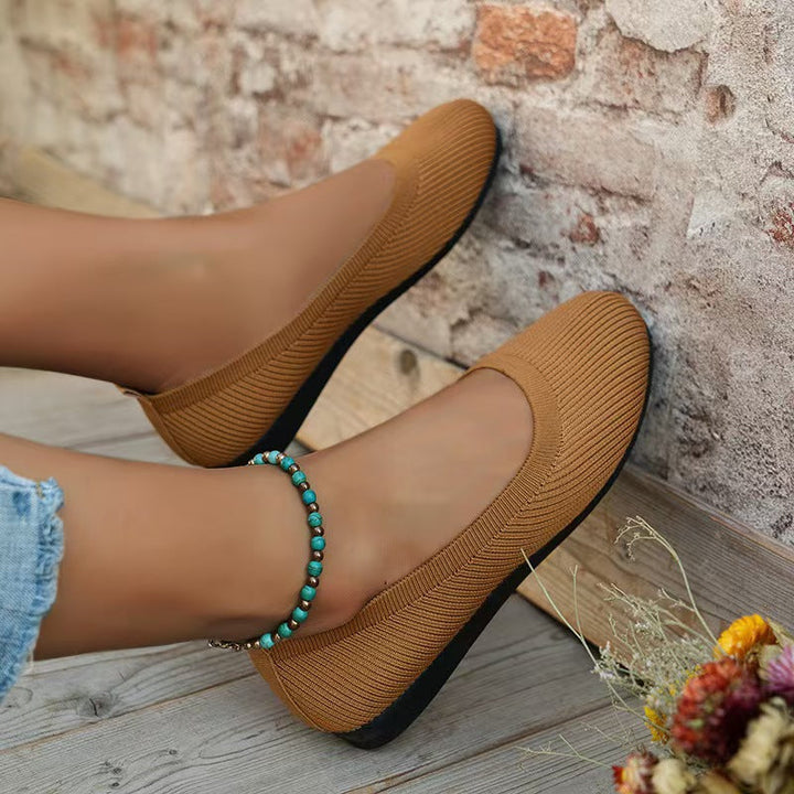 Damen bequeme Textil-Ballerinas im modernen Rippendesign Drune