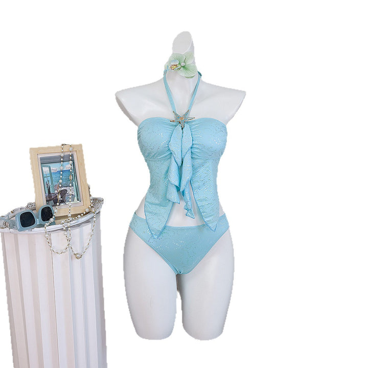 Damen Bandeau-Bikini mit Rüschen Drune