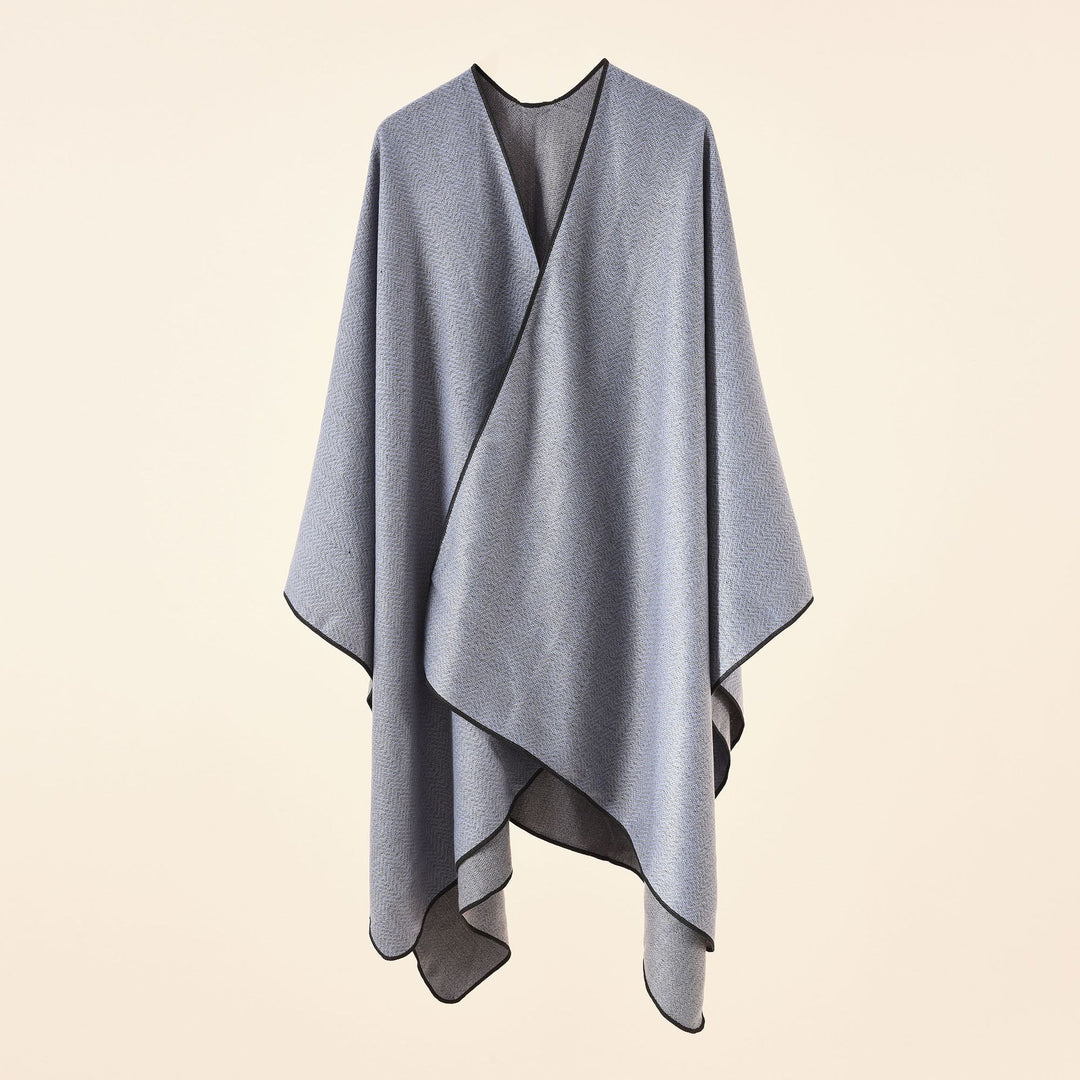 Damen Strickponcho im Paisley-Jacquard mit offener Vorderseite Drune