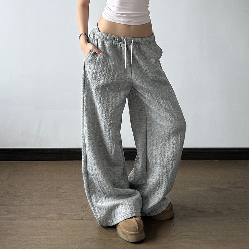 Damen lockere Freizeithose mit elastischem Bund und seitlichen Taschen Drune