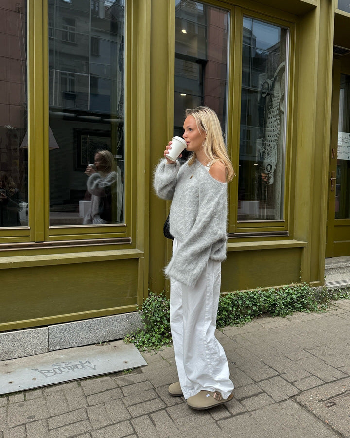 Damen Mohair-Mix Pullover mit Weichem Stoff & Oversized-Ärmeln | Drune