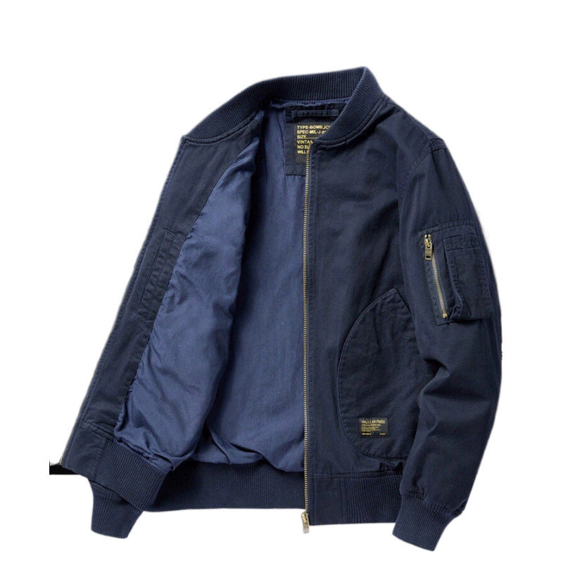 Herren Bomberjacke im Utility-Stil mit Ärmel‑Tasche und Rippbündchen Drune