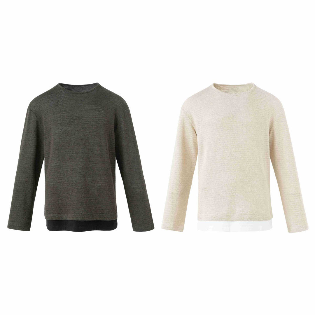Herren Feinstrick-Pullover mit Rundhalsausschnitt und geradem Schnitt Drune