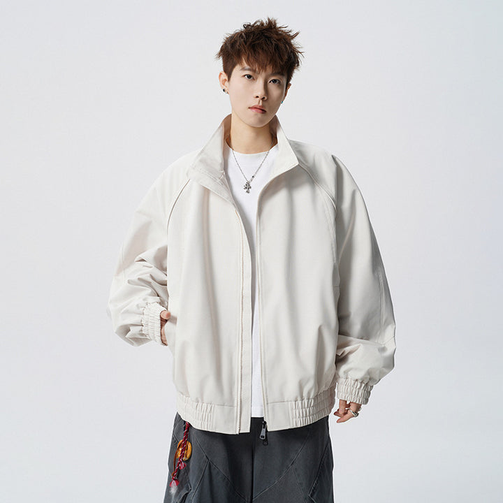 Unisex Oversized Windjacke mit Stehkragen und Raglanärmeln Drune
