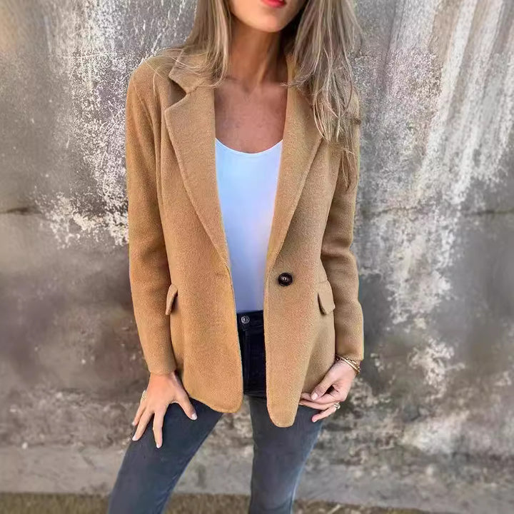 Damen elegante Blazerjacke aus weichem Fleece Drune