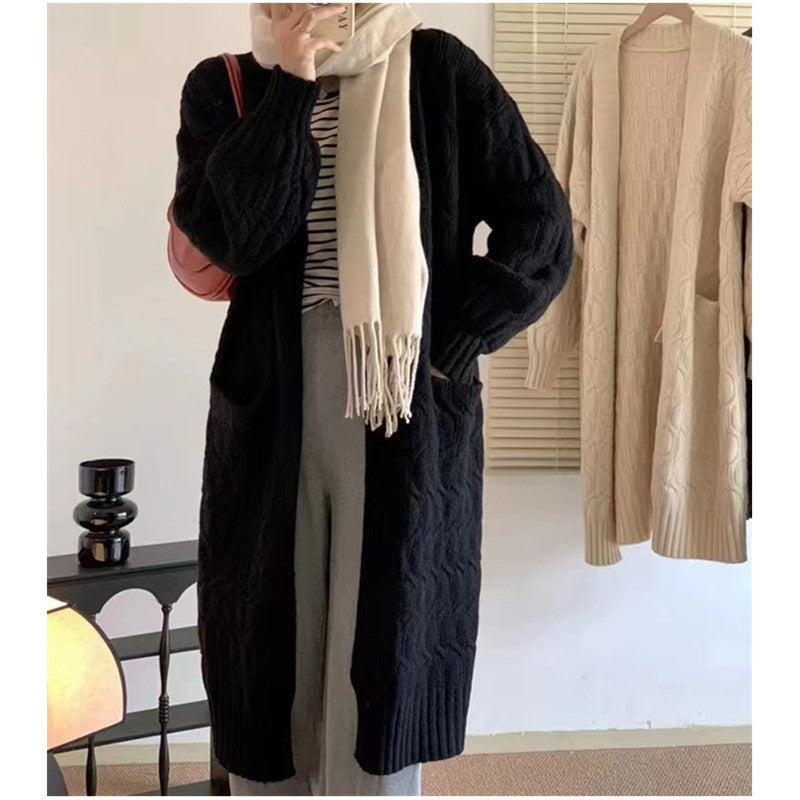 Damen Strickcardigan mit Zopfmuster und praktischen Taschen Drune