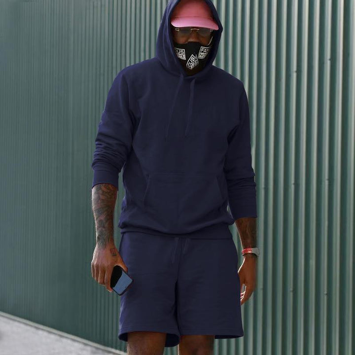 Drune Herren Hoodie-Shorts-Set mit Kängurutasche