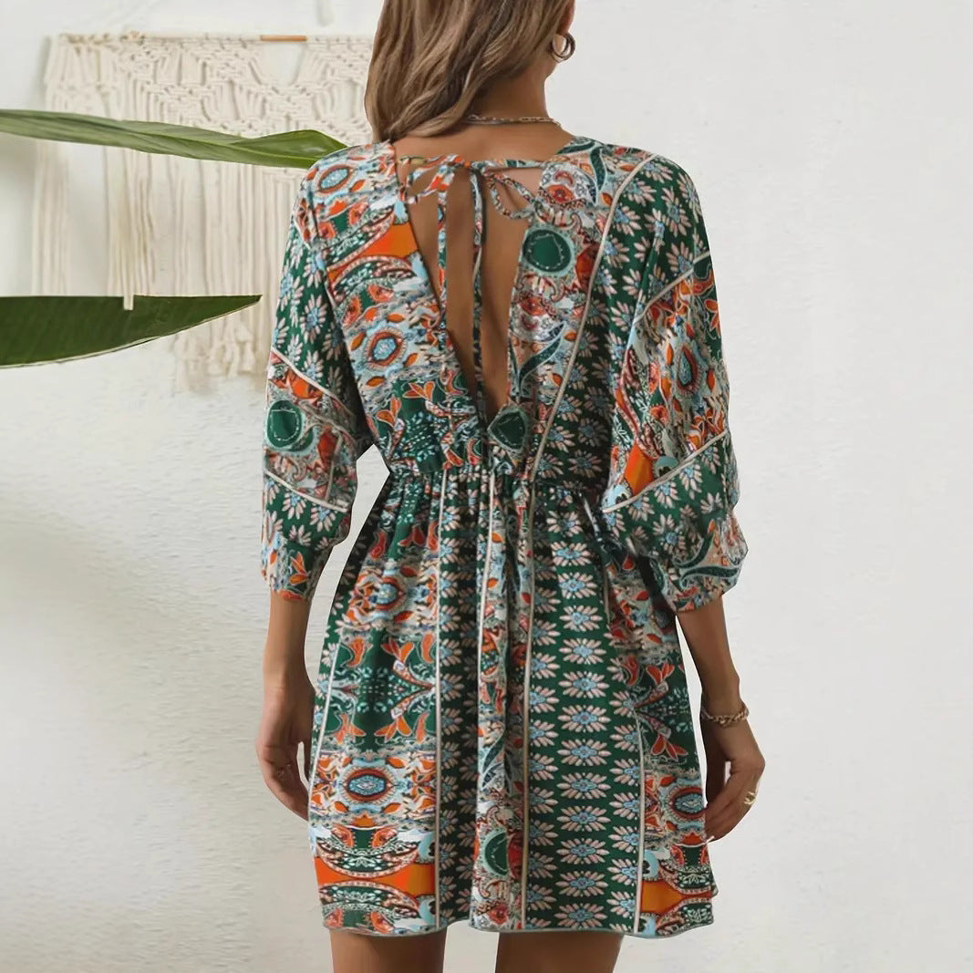 Damen modisches Mini-Kleid Drune