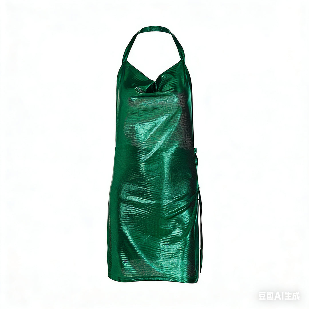 Damen Glänzendes Minikleid mit schulterfreiem Design und eleganten Drapierungen Drune