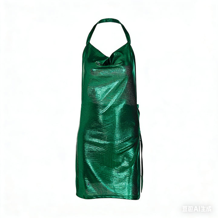 Damen Glänzendes Minikleid mit schulterfreiem Design und eleganten Drapierungen Drune